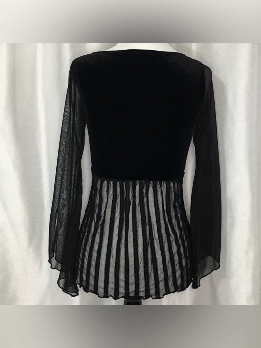 **ISO** M Studio black sheerl babydoll blouse - Picture 2 of 2